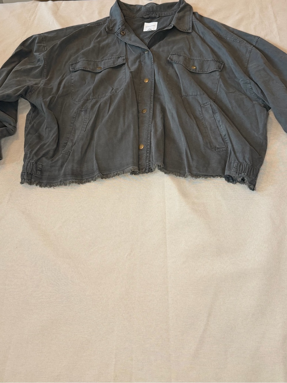 Gentle Fawn Cropped Utility Jacket in Charcoal